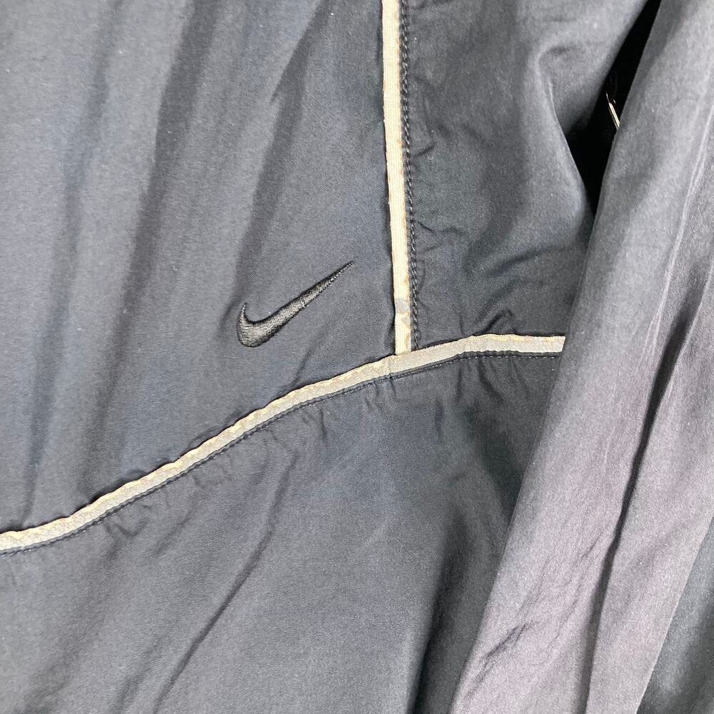 Nike Jacket Womens XS Black Full Zip Windbreaker White‎ Trim Track Athletic Logo - Picture 2 of 10